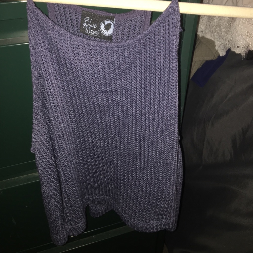 Blue Crochet Crop Top